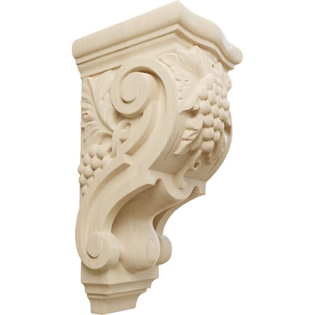 Ekena Millwork 4 7/8"W x 5 1/2"D x 10 7/8"H Medium Grape Bunches Corbel, Rubberwood COR04X05X10GRRW